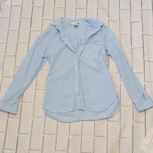 Women's Powder Blue Button Down Top